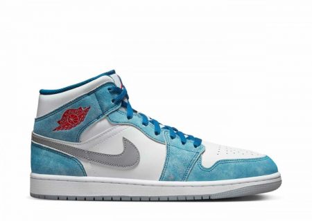 Mens Air Jordan 1 Mid |  Air Jordan 1 Mid French Blue Fire Red French Blue/White/Light Steel Grey/Fire Red